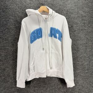 New Sneak Gallery Full Zip Hoodie Women M Medium White Hooded Long Sleeve Cotton